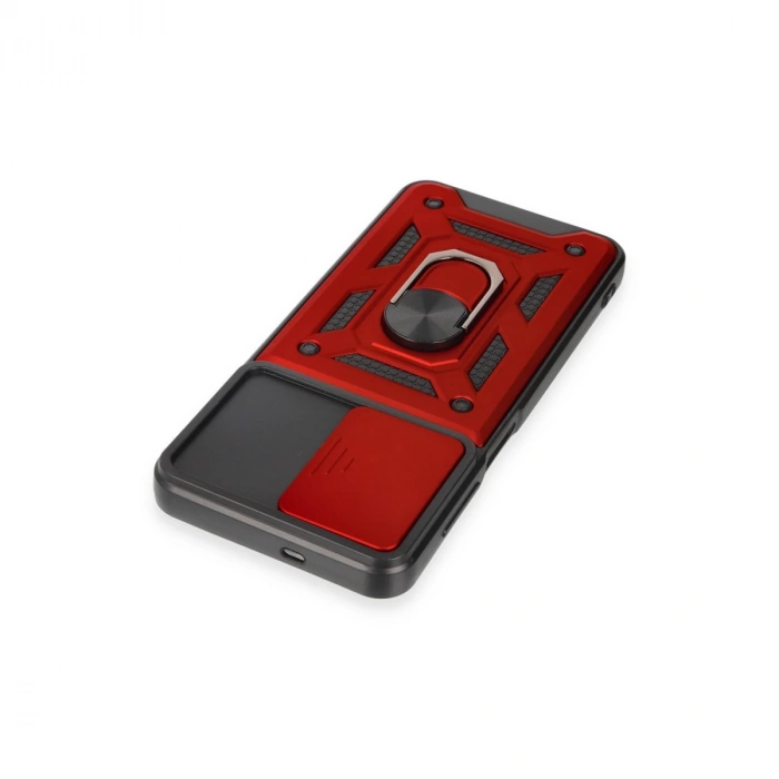 Samsung Galaxy A14 4g Kılıf Pars Lens Yüzüklü Silikon - Kırmızı