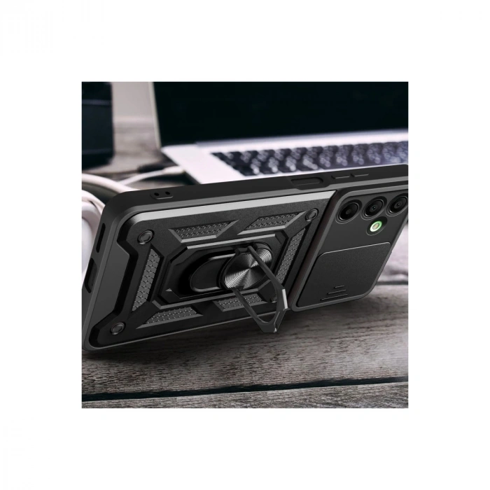 Samsung Galaxy A16 5g Kılıf Pars Lens Yüzüklü Silikon - Kırmızı