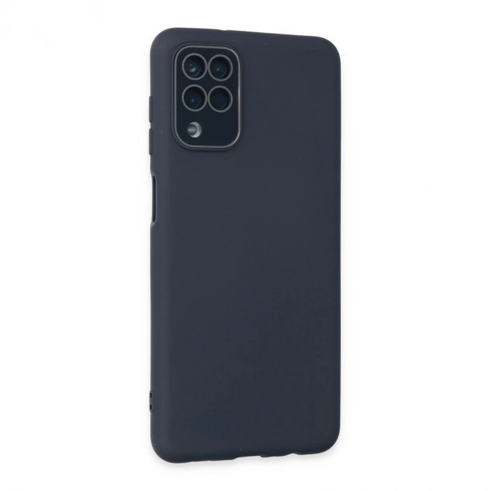 Samsung Galaxy A22 Kılıf Lansman Glass Kapak - Lacivert