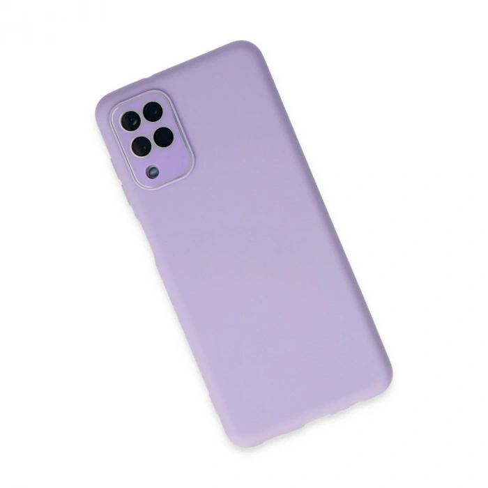 Samsung Galaxy A22 Kılıf Lansman Glass Kapak - Lila