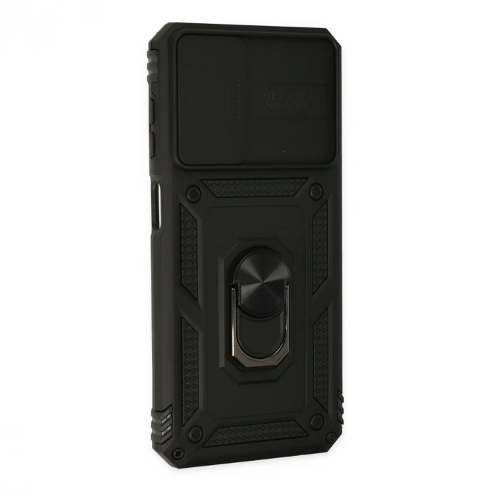 Samsung Galaxy A23 4g Kılıf Pars Lens Yüzüklü Silikon - Siyah