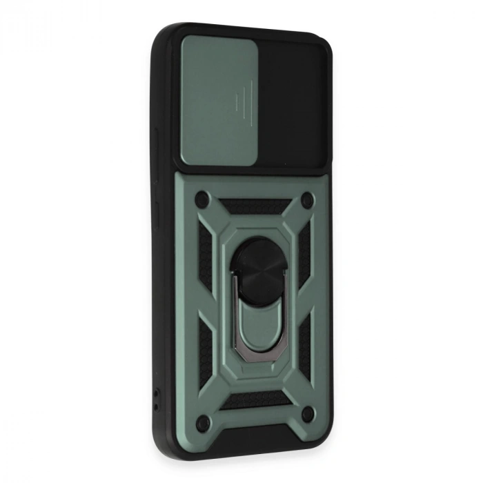 Samsung Galaxy A34 5g Kılıf Pars Lens Yüzüklü Silikon - Yeşil