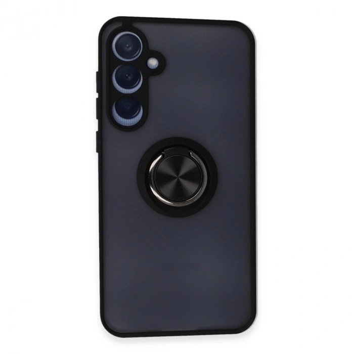 Samsung Galaxy A35 5g Kılıf Montreal Yüzüklü Silikon Kapak - Siyah