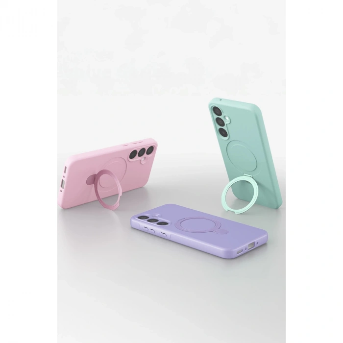 Samsung Galaxy A55 5g Regal Magsafe Standlı Kapak - Derin Mor