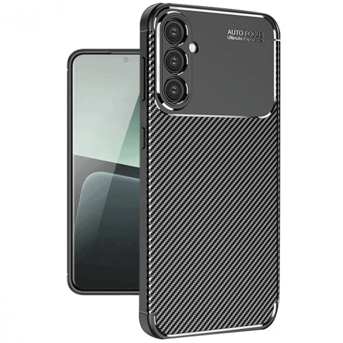 Samsung Galaxy A56 Kılıf Auto Focus Karbon Kapak - Siyah
