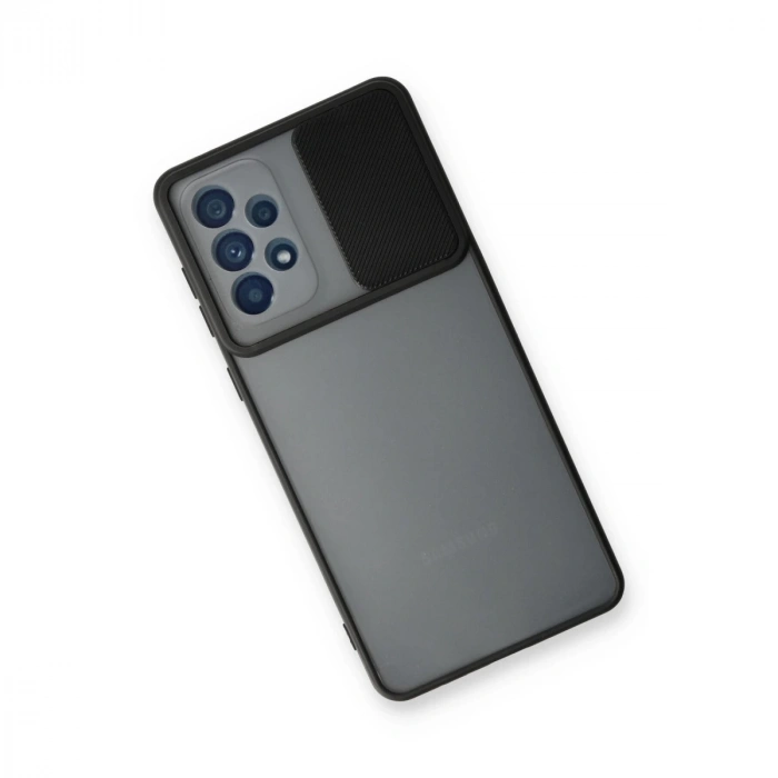 Samsung Galaxy A73 5g Kılıf Palm Buzlu Kamera Sürgülü Silikon - Siyah