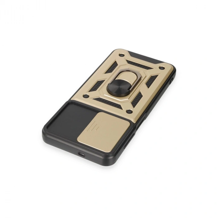 Samsung Galaxy M14 5g Kılıf Pars Lens Yüzüklü Silikon - Gold