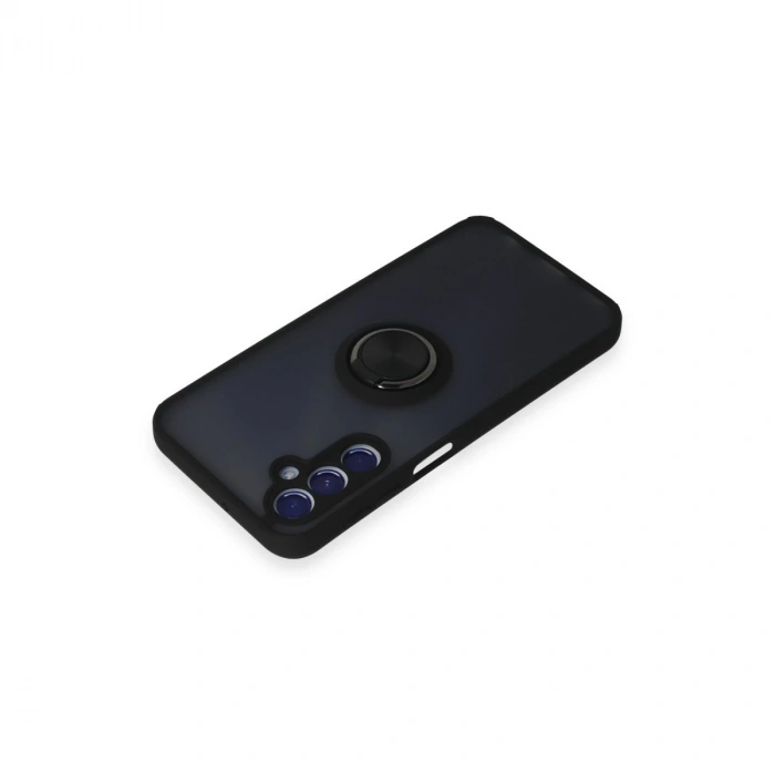 Samsung Galaxy M34 5g Kılıf Montreal Yüzüklü Silikon Kapak - Siyah