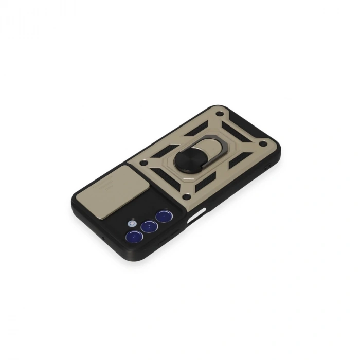 Samsung Galaxy M34 5g Kılıf Pars Lens Yüzüklü Silikon - Gold