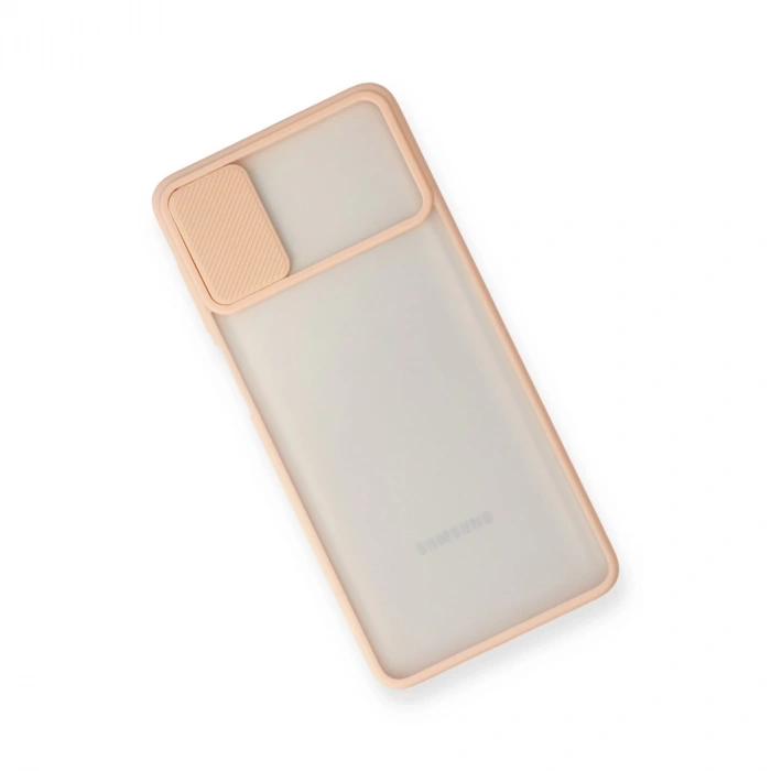 Samsung Galaxy M51 Kılıf Palm Buzlu Kamera Sürgülü Silikon - Pembe
