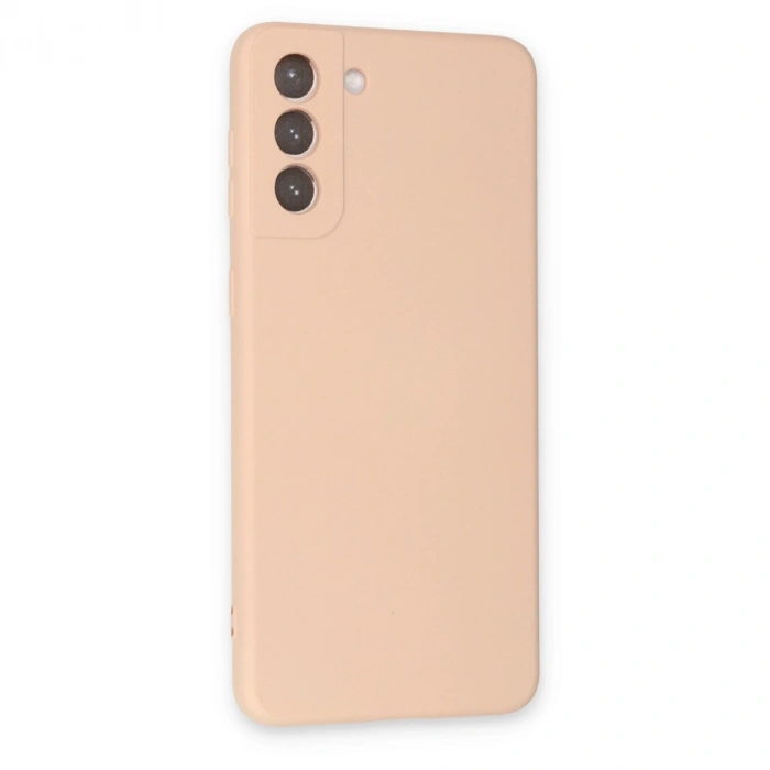 Samsung Galaxy S21 Kılıf Nano İçi Kadife Silikon - Pudra