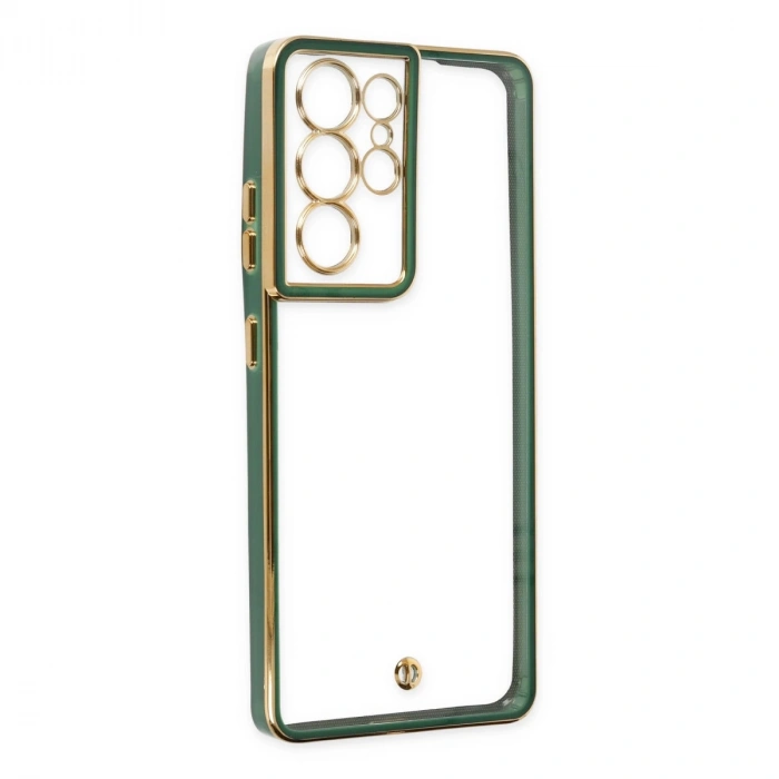 Samsung Galaxy S21 Ultra Kılıf Liva Lens Silikon - Yeşil