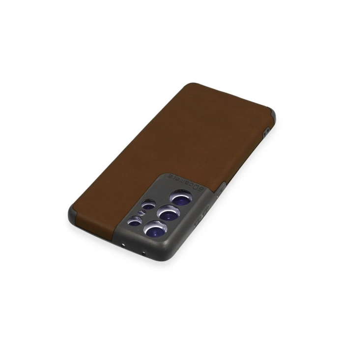 Samsung Galaxy S21 Ultra Kılıf Loop Deri Silikon - Kahverengi