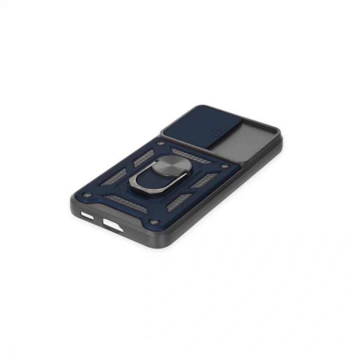 Samsung Galaxy S22 Kılıf Pars Lens Yüzüklü Silikon - Lacivert