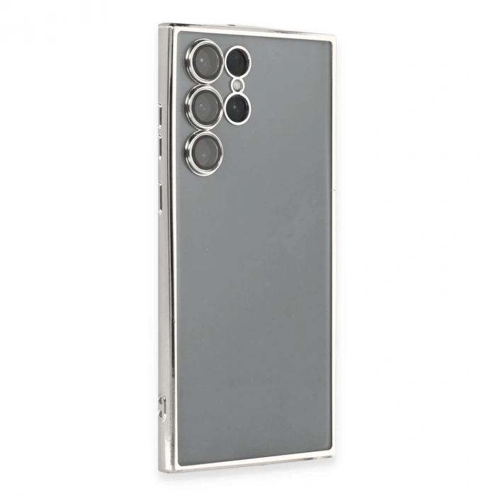Samsung Galaxy S22 Ultra Kılıf Razer Lensli Silikon - Gümüş