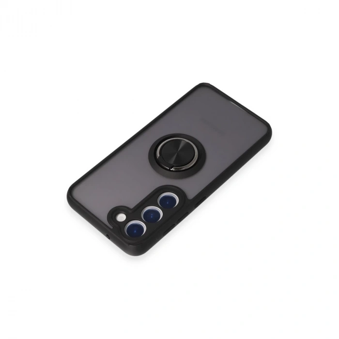 Samsung Galaxy S23 Kılıf Montreal Yüzüklü Silikon Kapak - Siyah