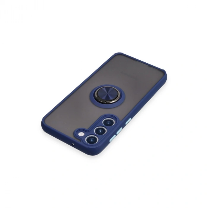 Samsung Galaxy S23 Plus Kılıf Montreal Yüzüklü Silikon Kapak - Lacivert