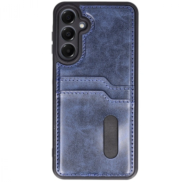 Samsung Galaxy S24 Fe Kılıf Sara Kartvizitli Deri Kılıf - Lacivert