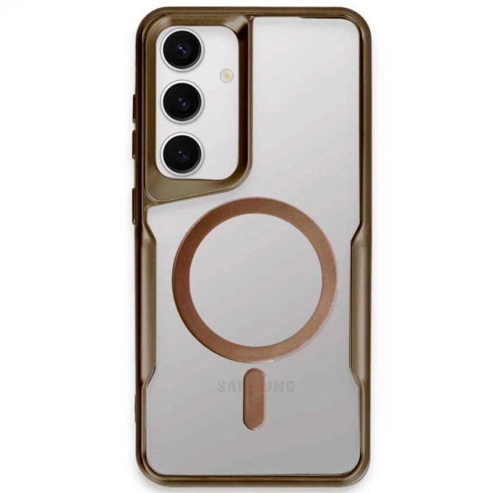 Samsung Galaxy S24 Kılıf Boyi Magsafe Silikon Kapak - Kahverengi