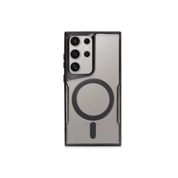 Samsung Galaxy S24 Ultra Kılıf Boyi Magsafe Silikon Kapak - Siyah