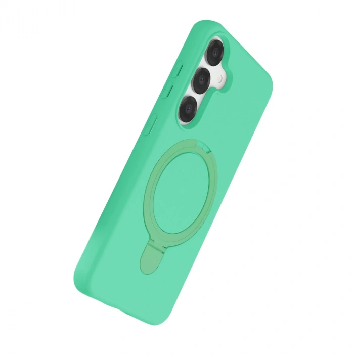 Samsung Galaxy S25 Regal Magsafe Standlı Kapak - Yeşil