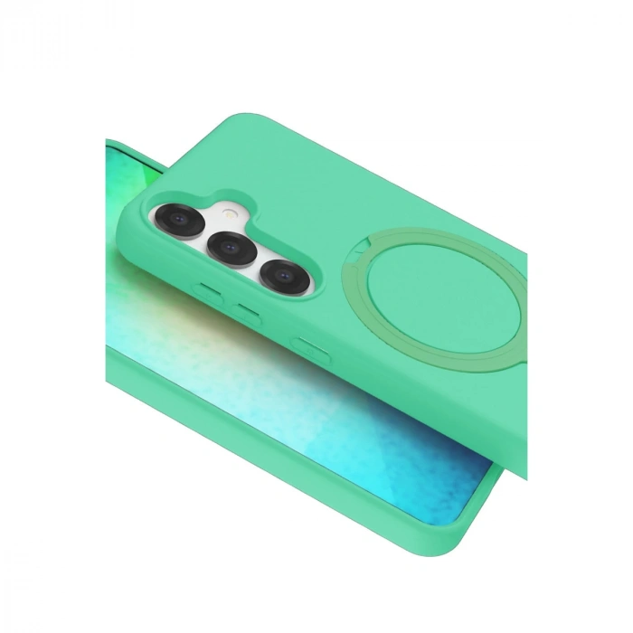 Samsung Galaxy S25 Regal Magsafe Standlı Kapak - Yeşil