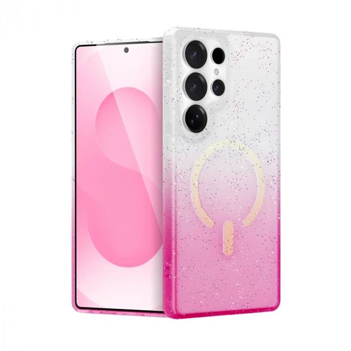 Samsung Galaxy S25 Ultra Pummel Shiny Magsafe Kapak - Pembe