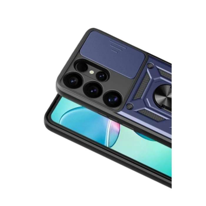 Samsung Galaxy S26 Ultra Pars Lens Yüzüklü Silikon - Lacivert