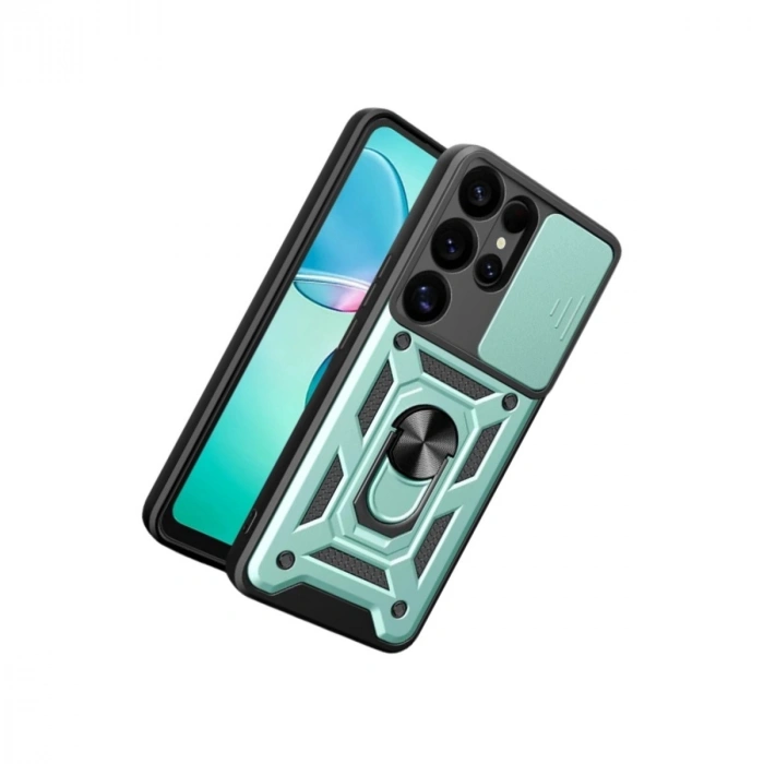 Samsung Galaxy S26 Ultra Pars Lens Yüzüklü Silikon - Yeşil