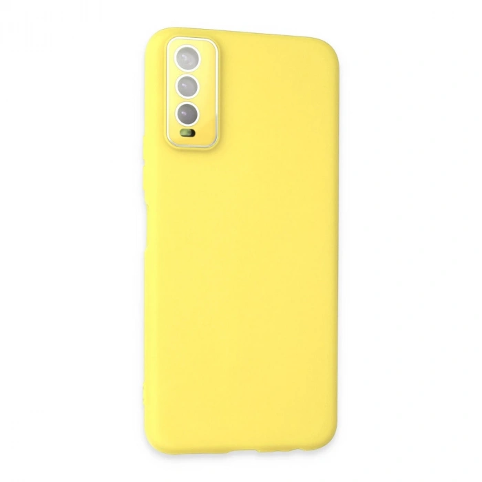 Vivo Y11s Kılıf Lansman Glass Kapak - Sarı