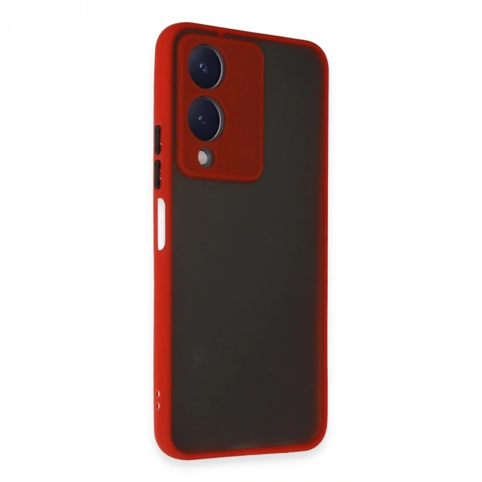 Vivo Y17s Kılıf Montreal Silikon Kapak - Kırmızı