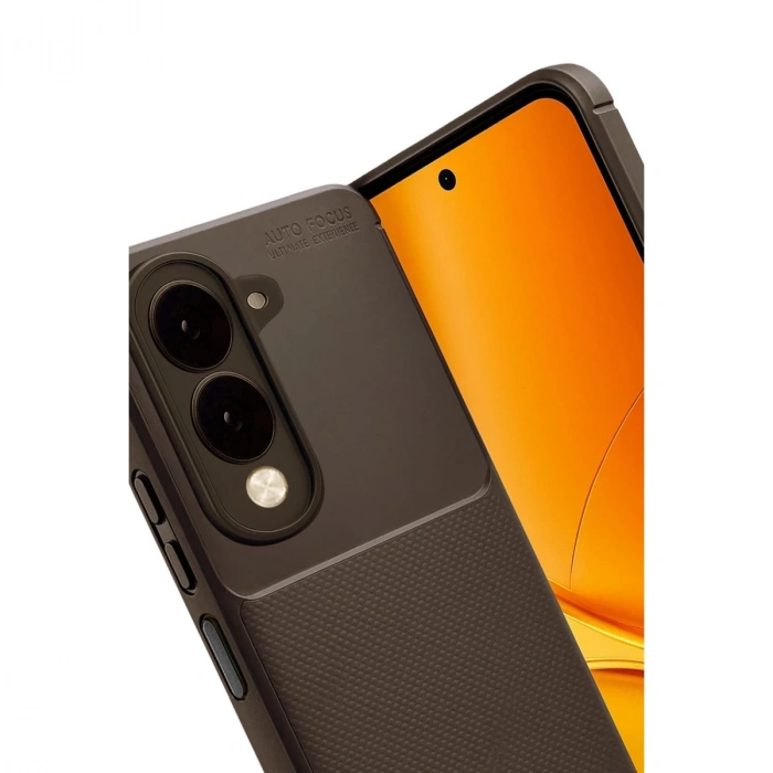 Vivo Y29s Auto Focus Karbon Kapak - Kahverengi