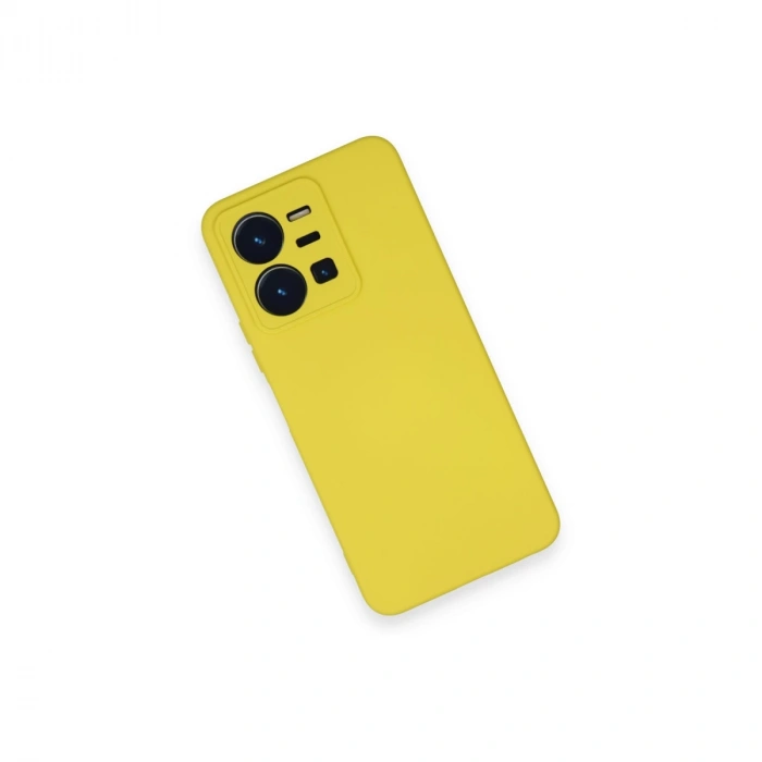 Vivo Y35 Kılıf Nano İçi Kadife Silikon - Sarı