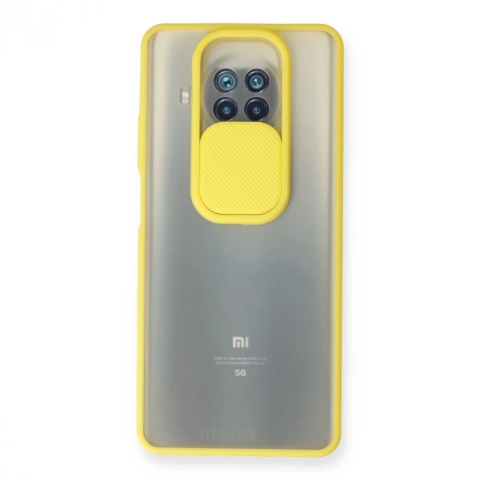 Xiaomi Mi 10t Lite Kılıf Palm Buzlu Kamera Sürgülü Silikon - Sarı