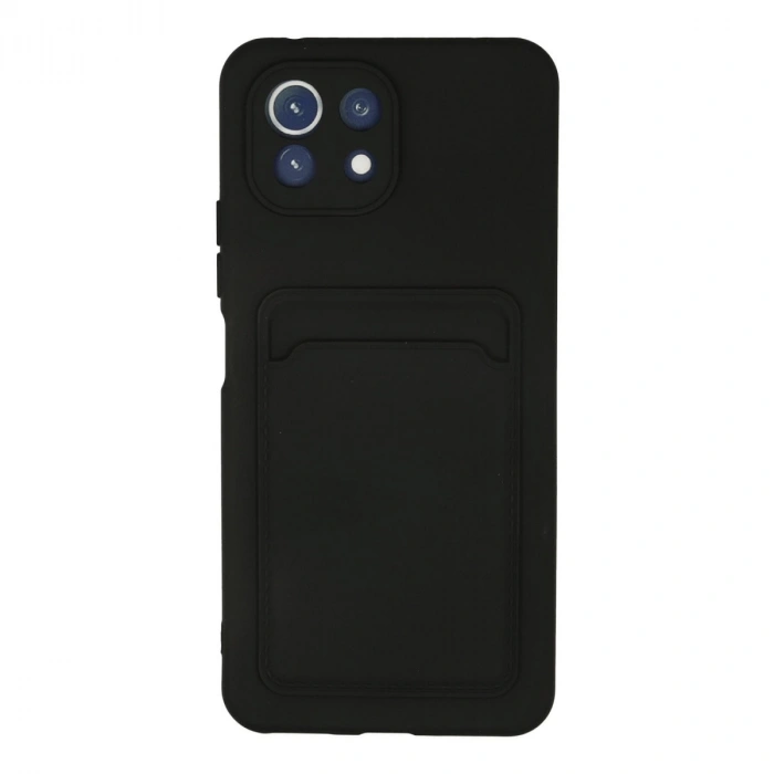 Xiaomi Mi 11 Lite Kılıf Kelvin Kartvizitli Silikon - Siyah