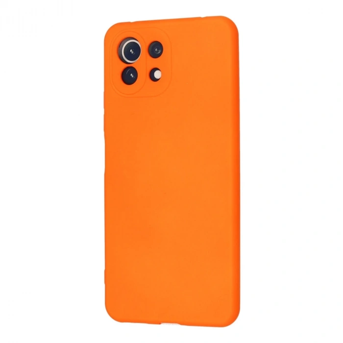 Xiaomi Mi 11 Lite Kılıf Nano İçi Kadife Silikon - Turuncu
