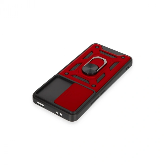 Xiaomi Mi 12t Pro Kılıf Pars Lens Yüzüklü Silikon - Kırmızı