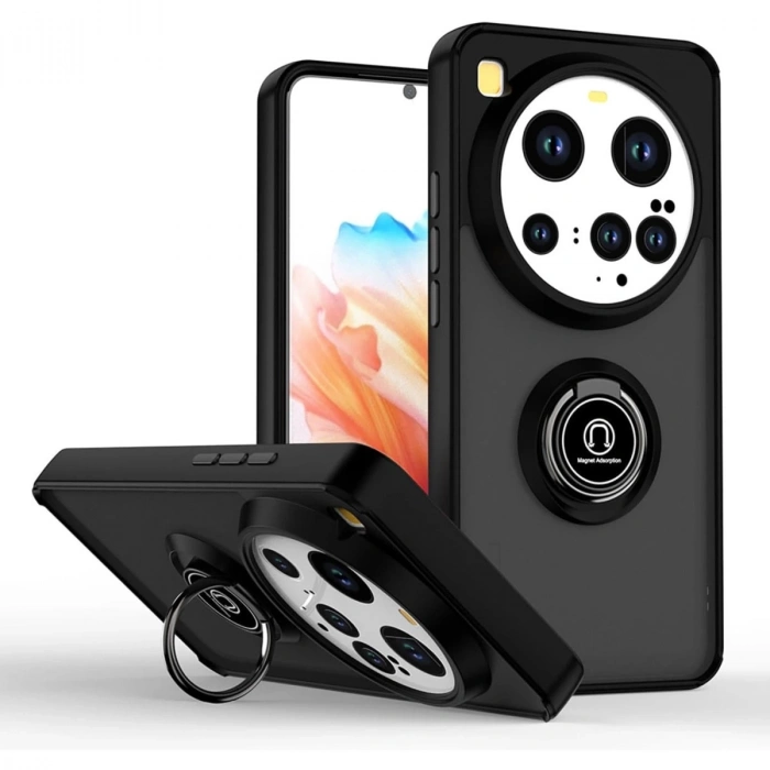 Xiaomi Mi 15 Ultra Kılıf Montreal Yüzüklü Silikon Kapak - Siyah