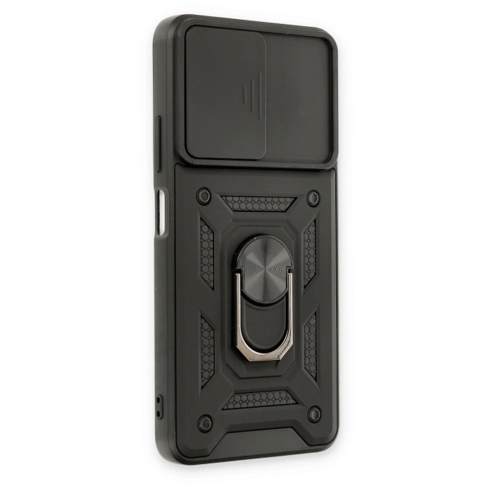 Xiaomi Poco M4 Pro 5g Kılıf Pars Lens Yüzüklü Silikon - Siyah