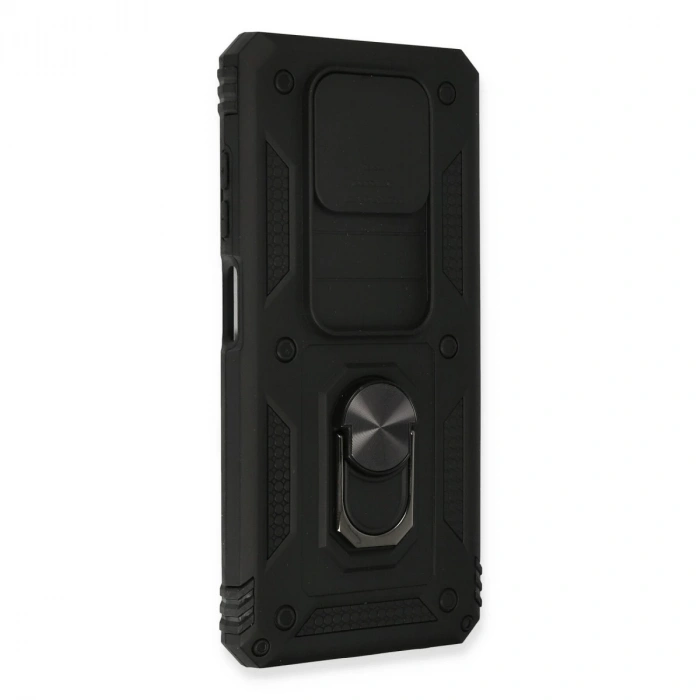 Xiaomi Pocophone X3 Kılıf Pars Lens Yüzüklü Silikon - Siyah