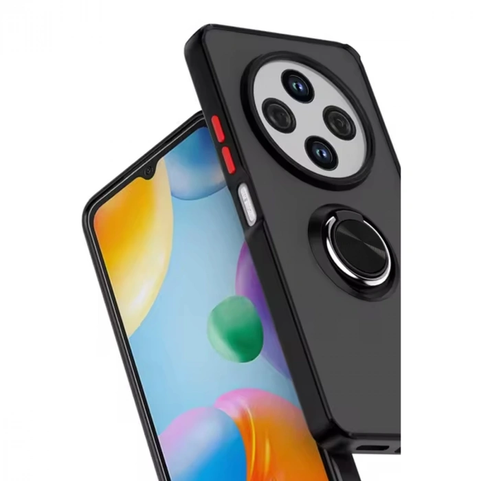 Xiaomi Redmi 14c Kılıf Montreal Yüzüklü Silikon Kapak - Siyah