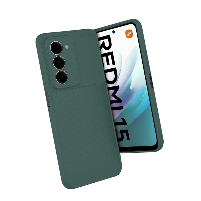 Xiaomi Redmi 15 4g Auto Focus Karbon Kapak - Koyu Yeşil
