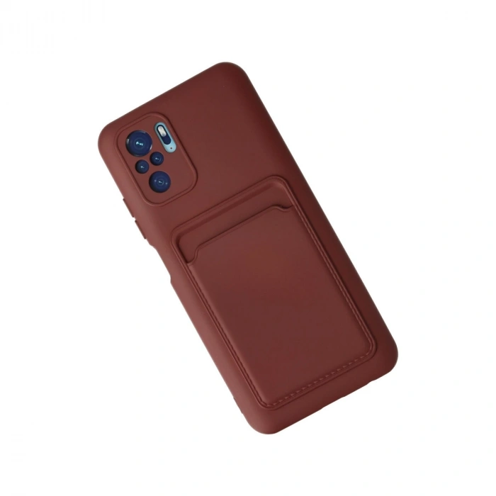 Xiaomi Redmi Note 10s Kılıf Kelvin Kartvizitli Silikon - Bordo
