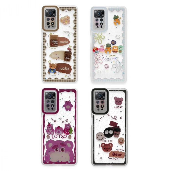 Xiaomi Redmi Note 11 Kılıf Sweet Desenli Silikon Kapak - Sarı