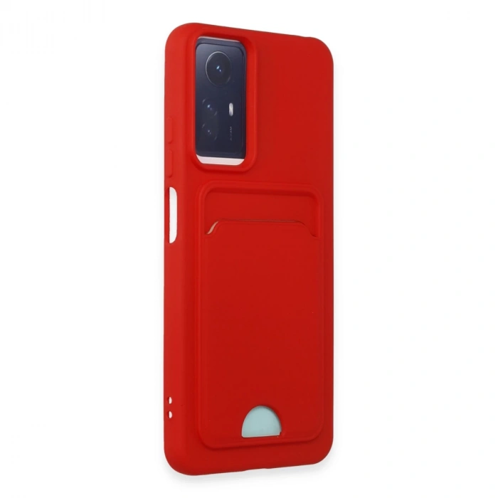 Xiaomi Redmi Note 12s Kılıf Kelvin Kartvizitli Silikon - Kırmızı
