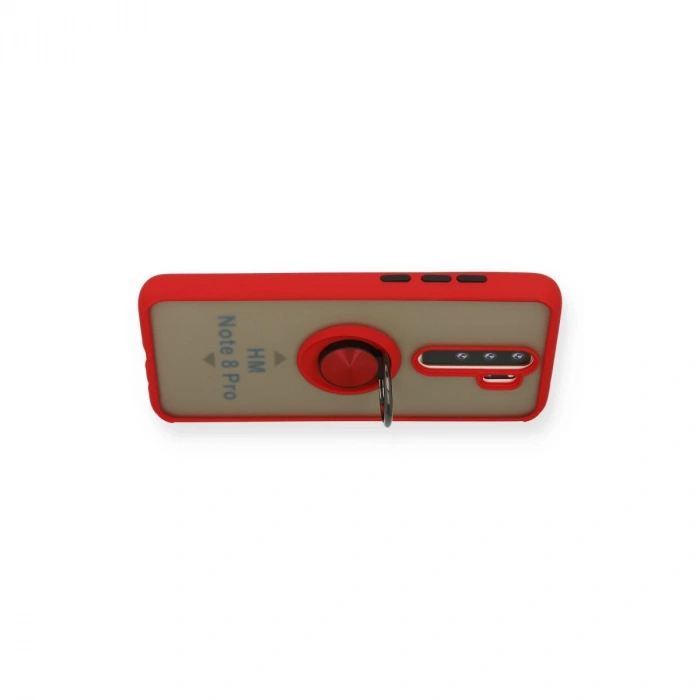 Xiaomi Redmi Note 8 Pro Kılıf Montreal Yüzüklü Silikon Kapak - Kırmızı