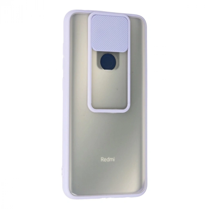 Xiaomi Redmi Note 9 Kılıf Palm Buzlu Kamera Sürgülü Silikon - Lila