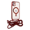 İphone 11 Kılıf Divo Lazer Askılı Magsafe Kapak - Kırmızı