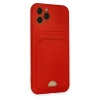 İphone 11 Pro Kılıf Kelvin Kartvizitli Silikon - Kırmızı