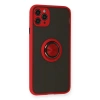 İphone 11 Pro Kılıf Montreal Yüzüklü Silikon Kapak - Kırmızı